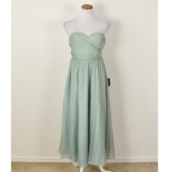 Lulus Dresses & Skirts - Lulu's Fairytale Design Sage Green Organza Strapless A-Line Midi Dress NEW - M
